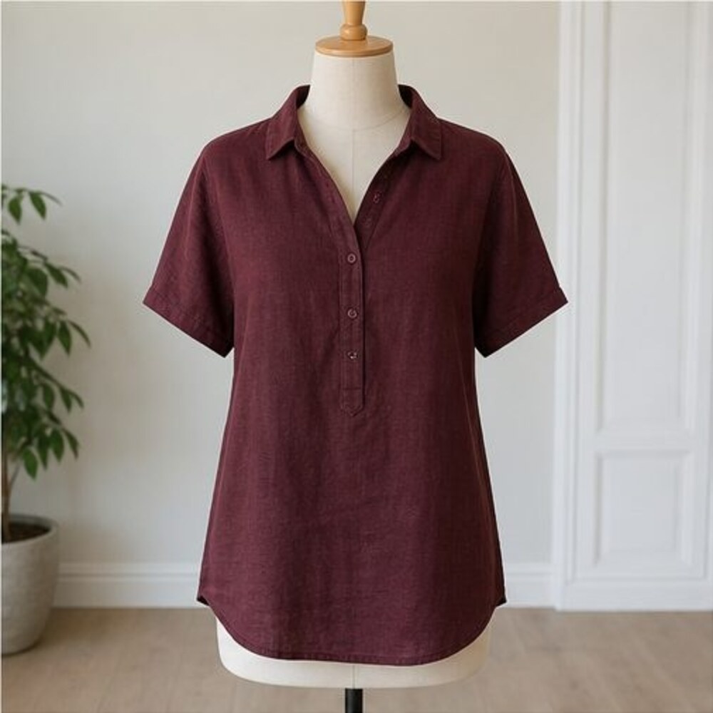 Burgundy Wrap Blouse